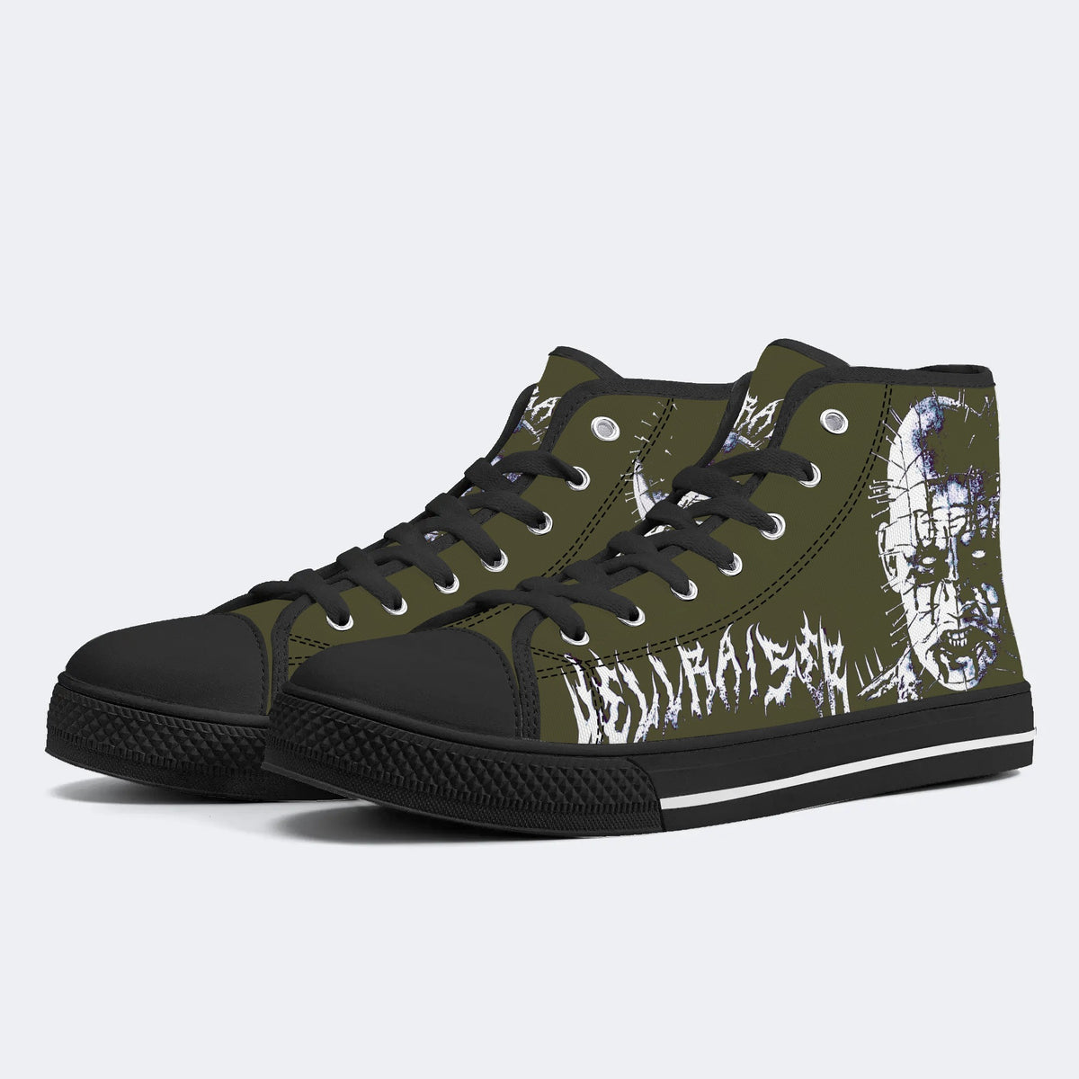 Unisex Black Metal Pinhead Print - High Top Canvas