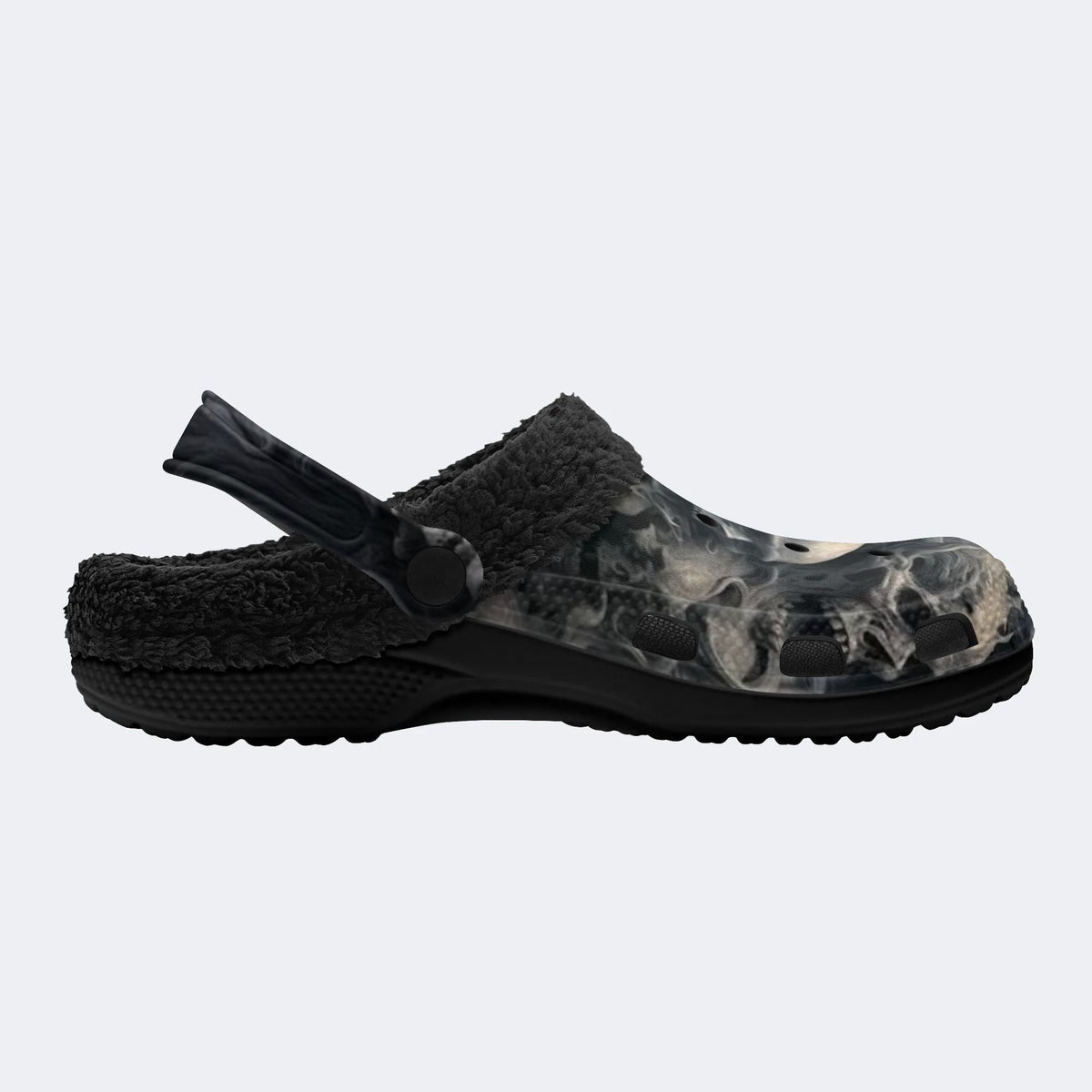 Smoke Skull - Fur Lined Slippers/Sandals