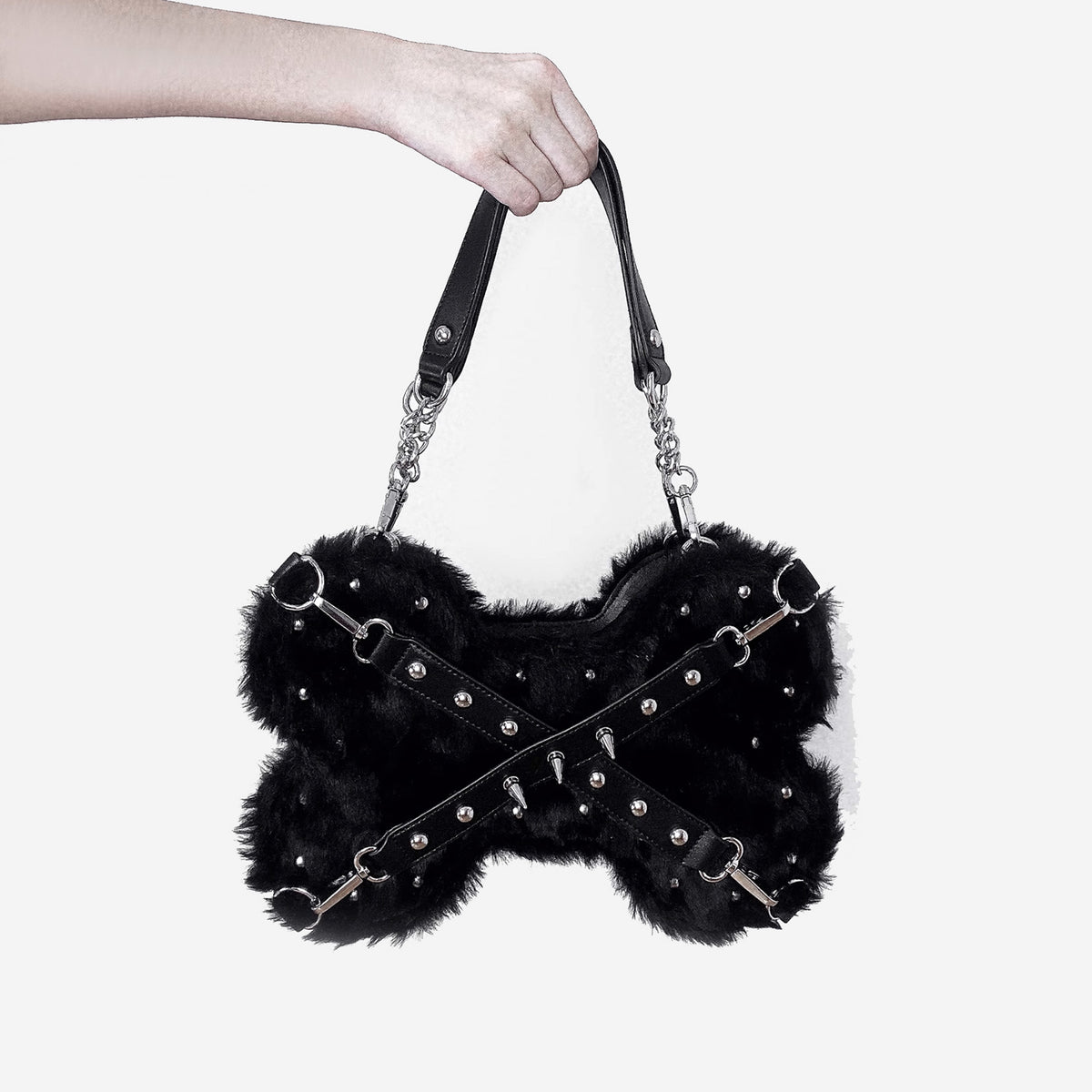 Plush Bone Rivet Tote Bag