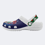 Horror Zombie Santa Claus Print - Fur Lined Slippers/Sandals