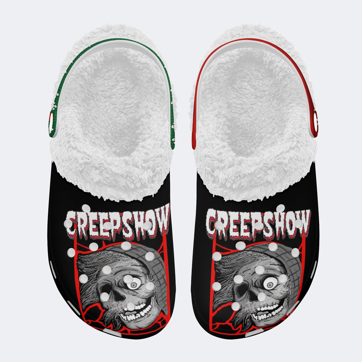 Horror Movie Graphic Print - Fur Lined Slippers/Sandals