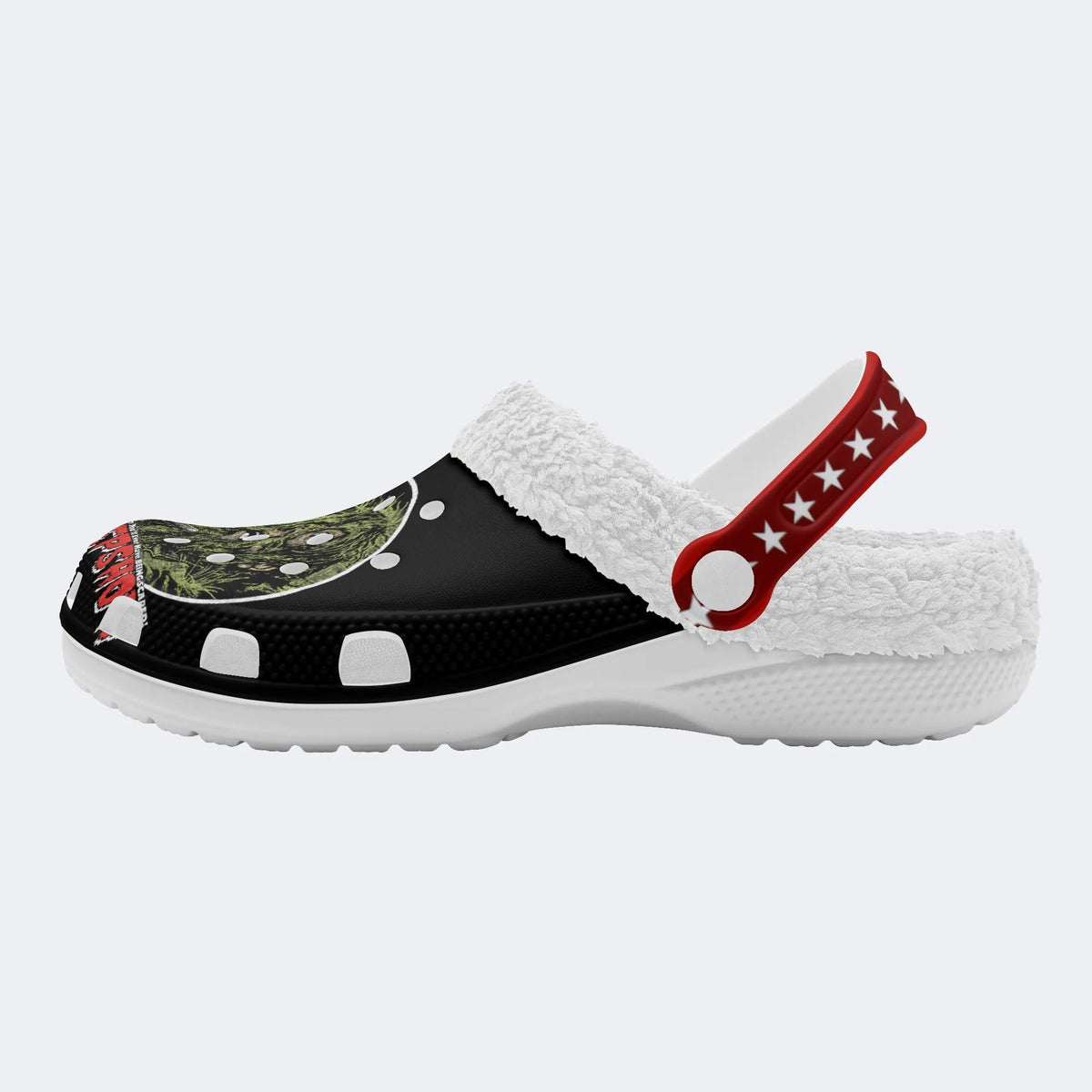 Horror Movie Vintage Print - Fur Lined Slippers/Sandals