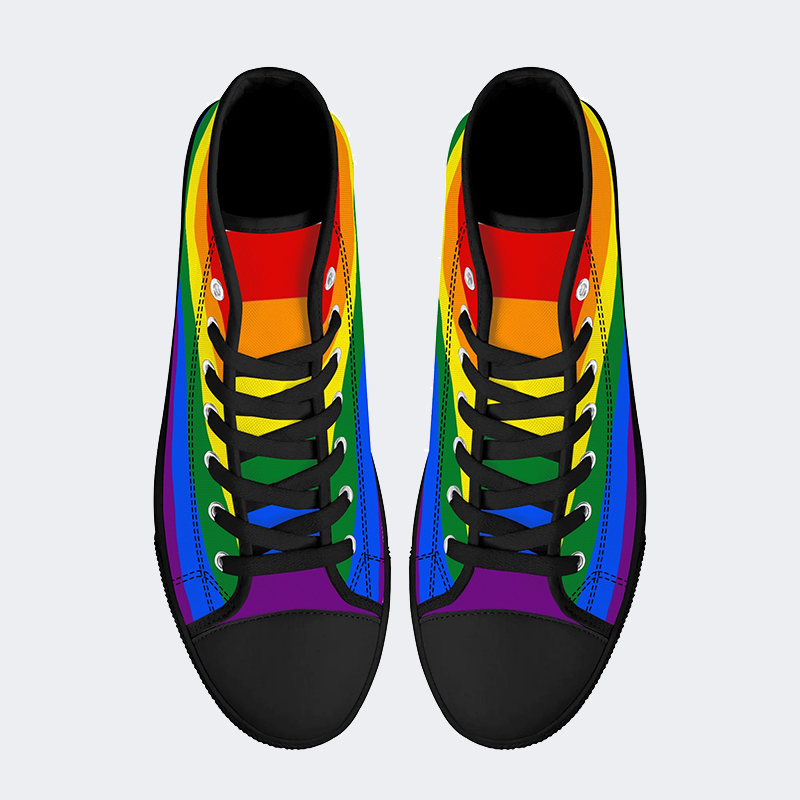 8-Color Pride Flag High Top Canvas Shoes