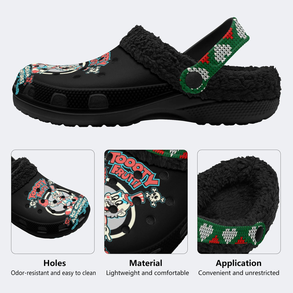 Jokers Graphic Print- Fur Lined Slippers