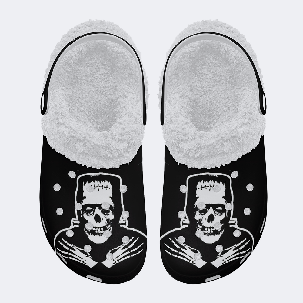 Unisex Monster Skull - Fur Lined Slippers