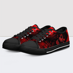 Red Darkness Skull Low Top Canvas Shoes