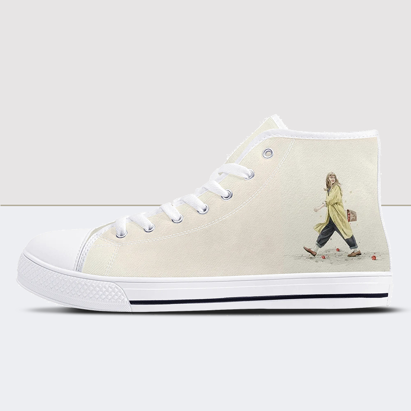 A Happy Day High Top Canvas Shoes