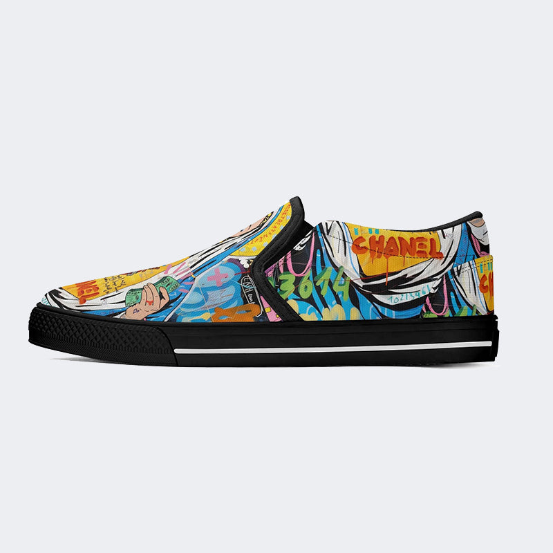 Unisex Christ Mary Graffiti Art Print - Slip On Shoes