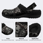 Spooky Skull Bat - Fur Lined Slippers/Sandals