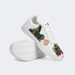 Unisex More Brains Print - Skateboard Sneakers