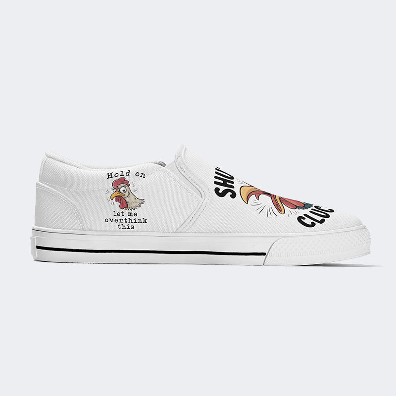 Unisex Chicken Print - Slip On Shoes