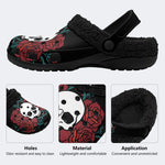 Skull Red Rose - Fur Lined Slippers/Sandals