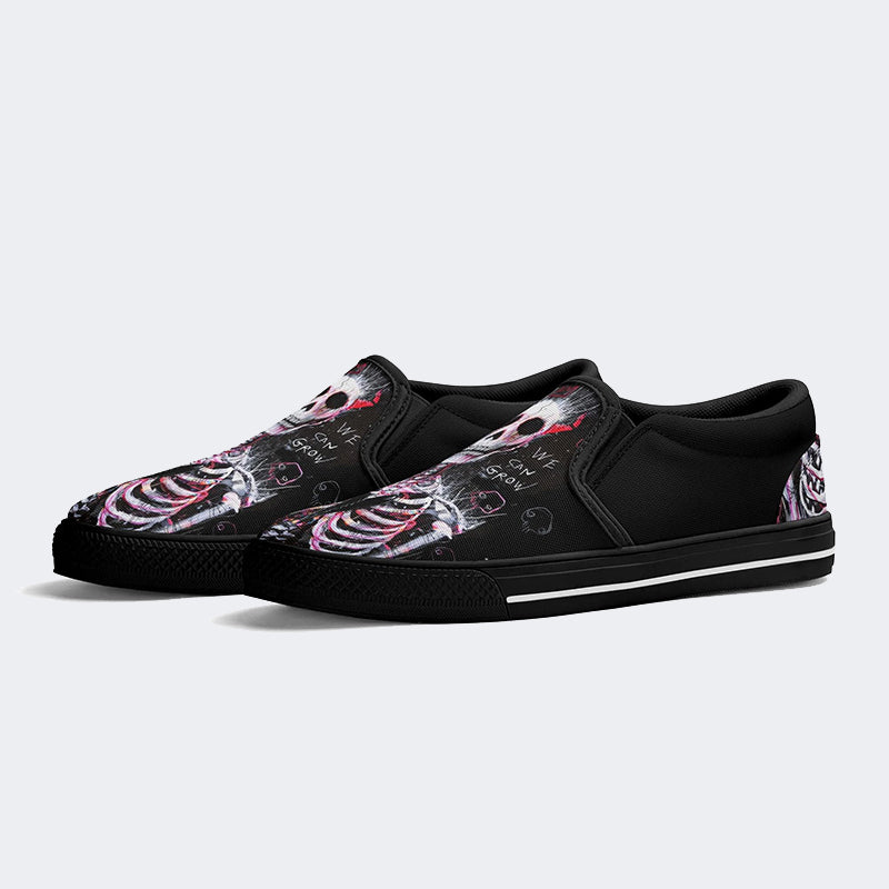 Grow From Darkness Skull Print - Slip On Shoes