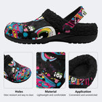 Colorful Pop Cartoon - Fur Lined Slippers/Sandals