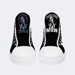 Unholy Nun Fucks Given Nun Unisex Print - High Top Canvas