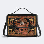 Mushroom Parasitic Skull - Leather Satchel Bag