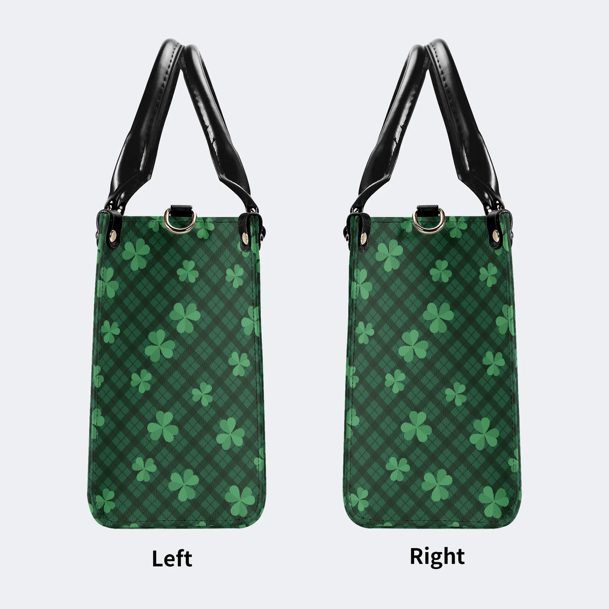 Green Plaid Death Moth - Leather Handbag