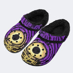 Violet Peacock Print - Fur Lined Slippers/Sandals