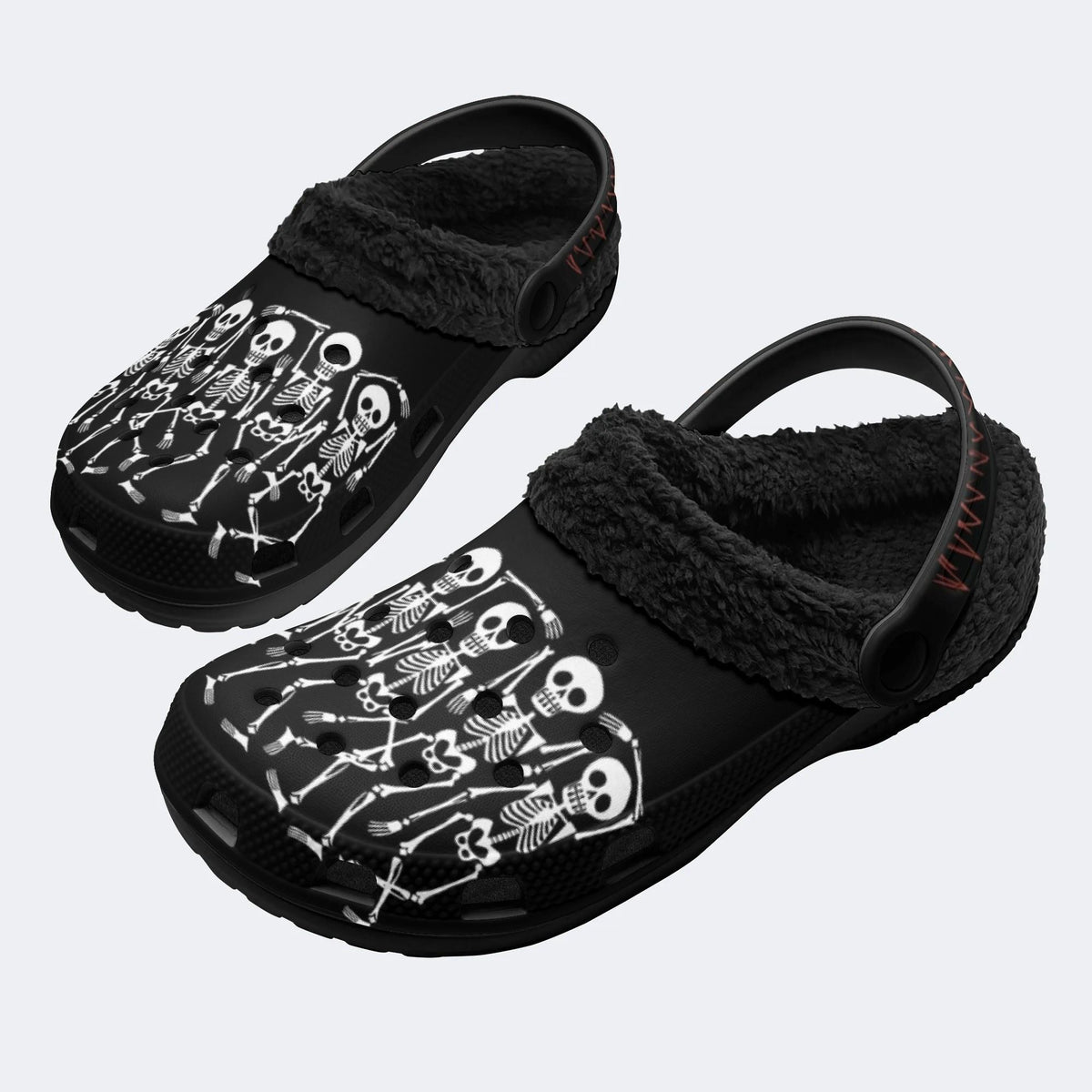 Grim Skeleton Crew - Fur Lined Slippers/Sandals