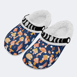 Fun Mushroom Print - Fur Lined Slippers/Sandals