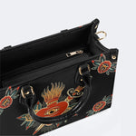 Flaming Heart Art Print - Leather Handbag