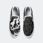 Skull&Black Cat Print - Slip On Shoes