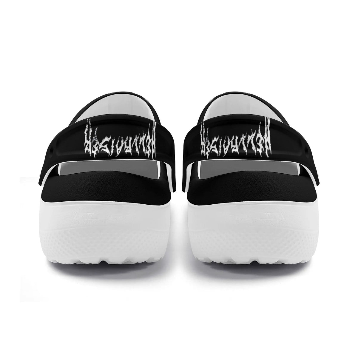 Unisex Black Metal Pinhead Print - Slip On Slippers/Sandals