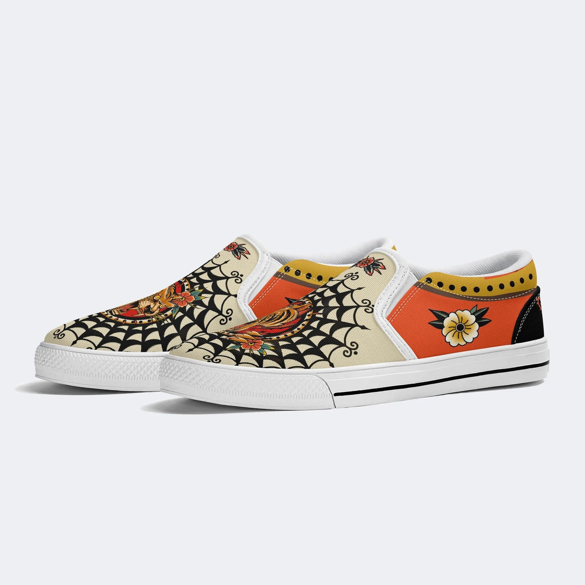 Tiger And Tiger Paw Print - Slip On Shoes