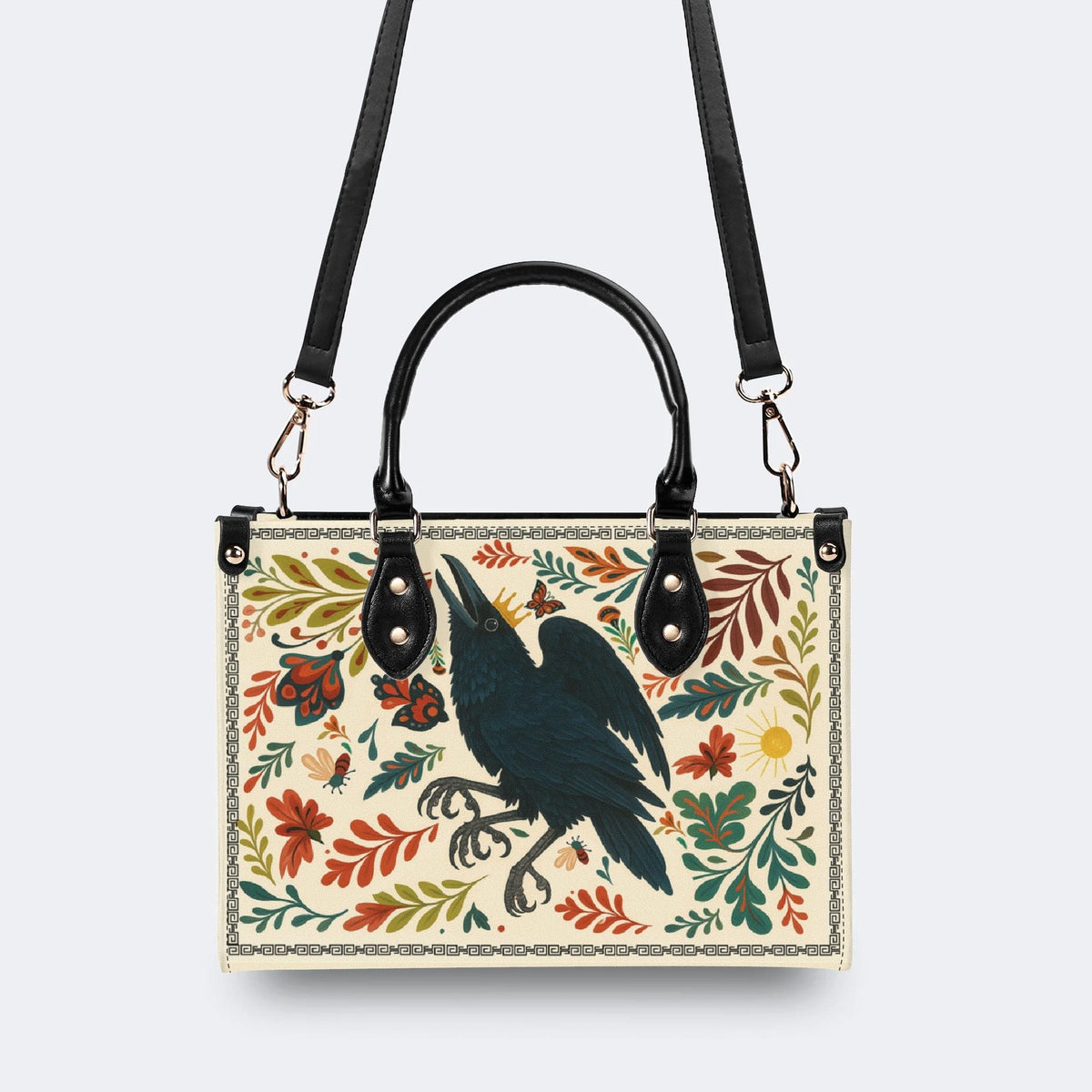 Three-Legged Golden Crow - Leather Handbag
