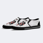 Skateboard Skull Print - Slip On Shoes
