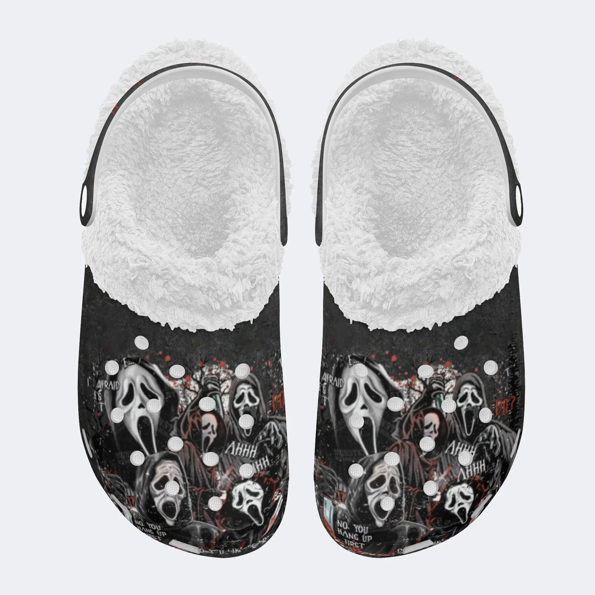 Horror Retro Ghostface - Fur Lined Slippers