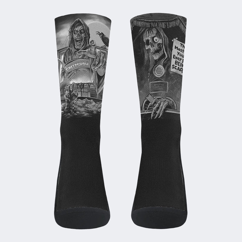 Vintage Horror Graphic Print - Crew Socks