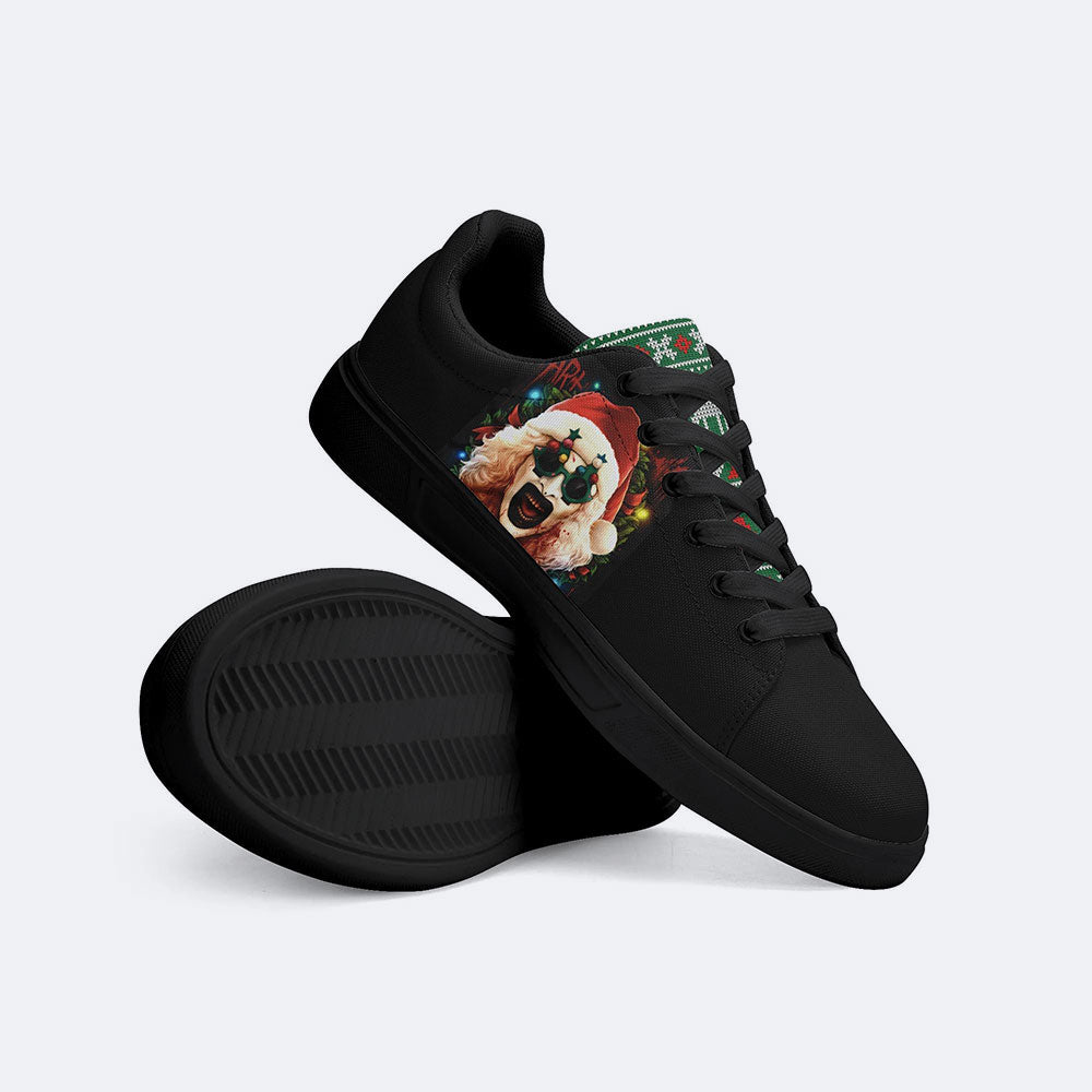 Horror Santa Claus Ghostface Print - Skateboard Sneakers