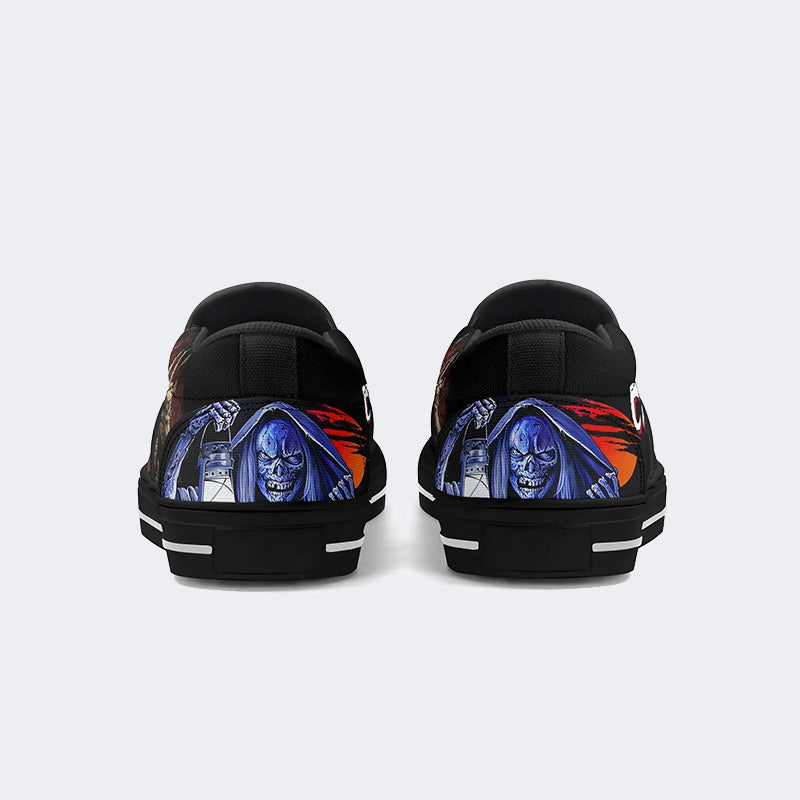Horror Movie Vintage Graphic Print - Slip On Shoes