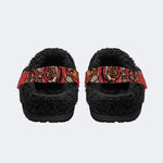 Old School Moth Rose - Fur Lined Slippers/Sandals