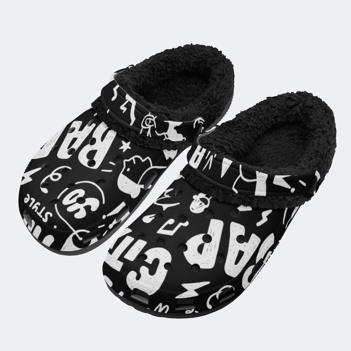 Street Graffiti - Fur Lined Slippers/Sandals