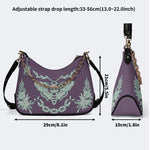 Classic Death Moth Vintage Print - Leather Crossbody Bag
