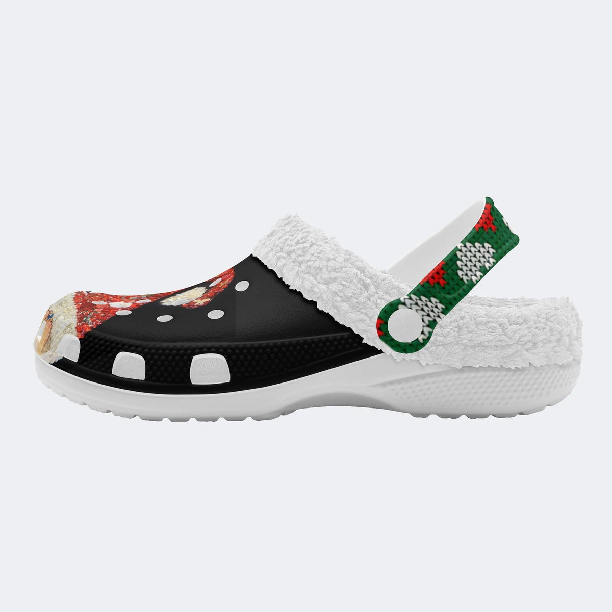 Funny Santa Claus Print - Fur Lined Slippers/Sandals