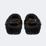 Gothic Dark Forest Floral - Fur Lined Slippers/Sandals