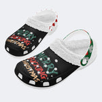 Merry Christmas Print - Fur Lined Slippers/Sandals