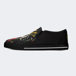 Unisex Graffiti Skull Print - Slip On Shoes