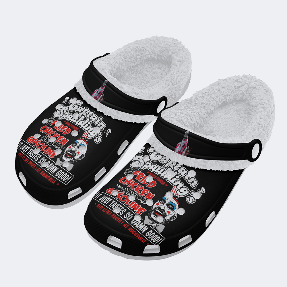 Horror Print - Fur Lined Slippers/Sandals