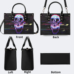 Distorted And Separated Skull - Leather Handbag
