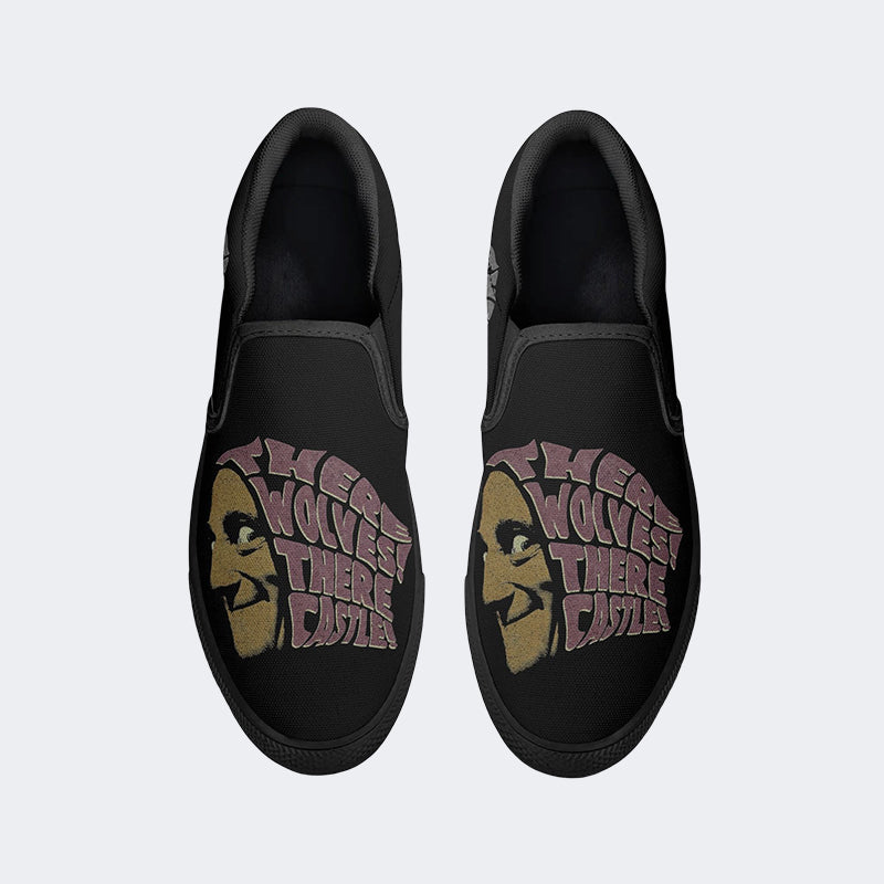 There Wolf There Castle Print - Slip On Shoes