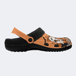 Leopard Pumpkin Ghost - Fur Lined Slippers/Sandals