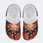 Skull Horror Print - Fur Lined Slippers/Sandals