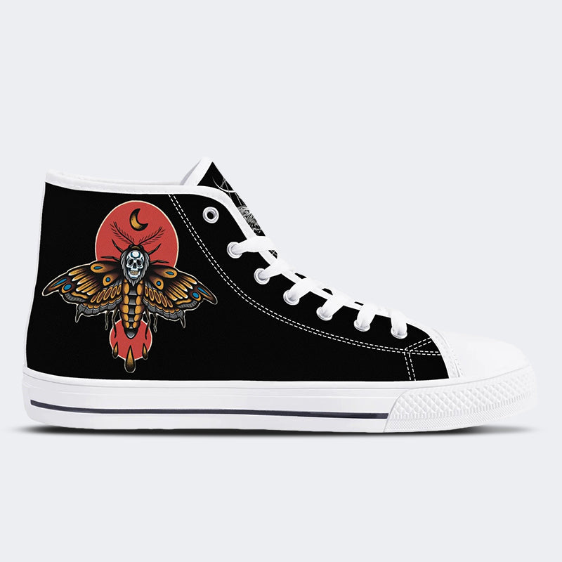 Surreale Todesmotte&amp;Totenkopf - High Top Canvas