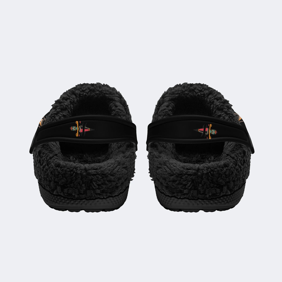 Traditional Skull & Frog Print - Fur Lined Slippers/Sandals