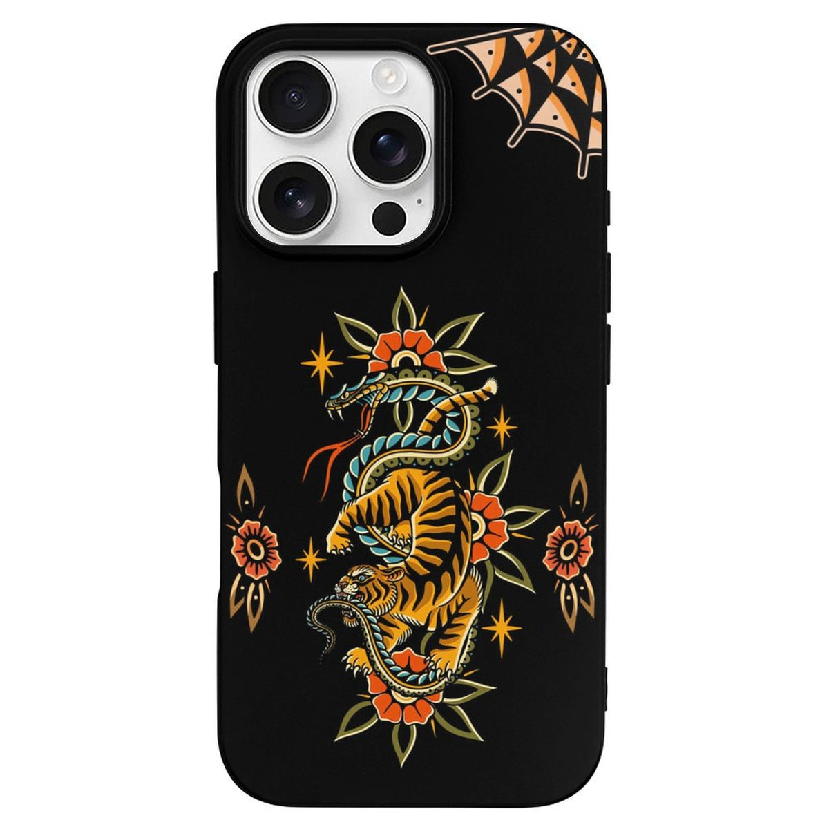 Vintage Snake And Tiger Print - Phone Case