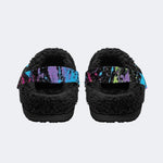 Colorful Splash Graffiti - Fur Lined Slippers/Sandals